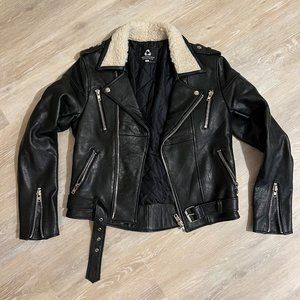 New Pelechecoco Genuine Leather Sherpa “Pamela” Jacket